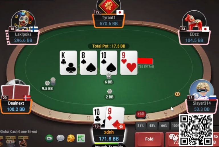 【ACR扑克】牌局分析：没法摊牌时不bluff，可以摊牌时乱bluff