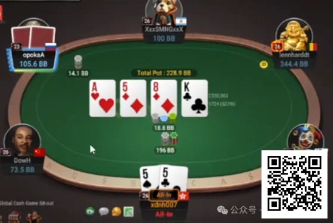 【ACR扑克】牌局分析：确保要跟 AK 干光