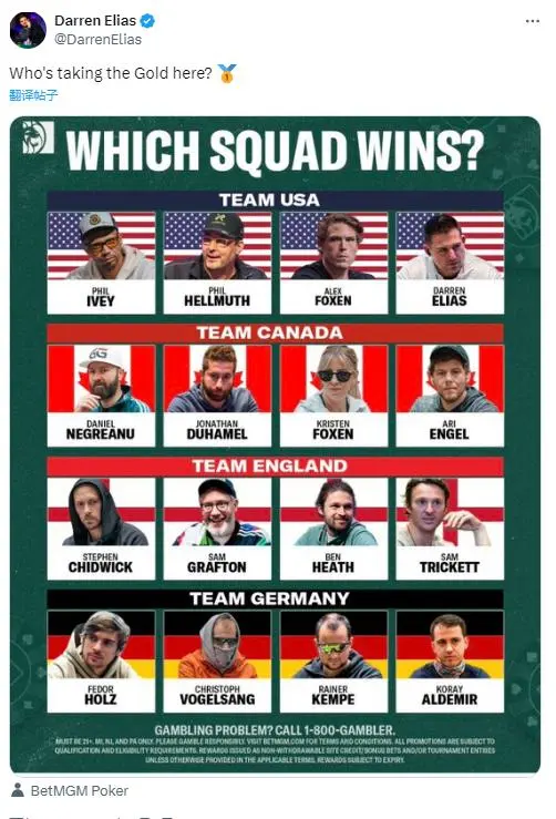 【ACR扑克】欧美牌手争论“扑克奥运”阵容，却忽视了来自东方的“龙之队”？