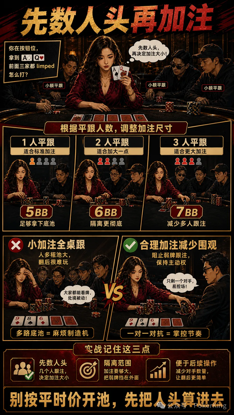 【ACR扑克】多人平跟后怎么加注?先数人头,再看牌和位置